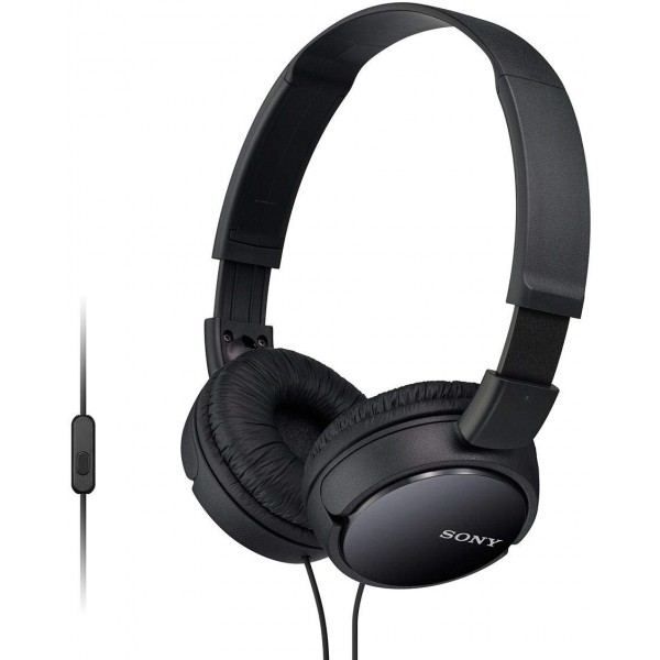 Sony MDR-ZX110AP Wired On-Ear Headphones (Black)