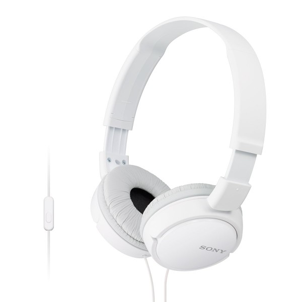 Sony MDR-ZX110AP Wired On-Ear Headphones (White)