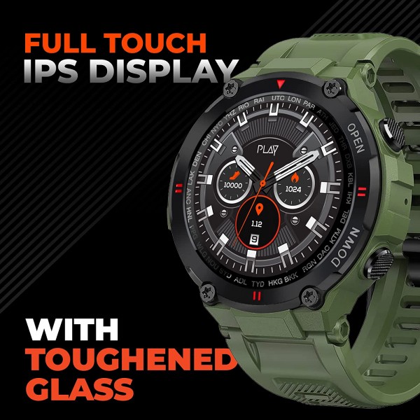 PLAY PLAYFIT Smartwatch (Galaxy Black / Military Green)