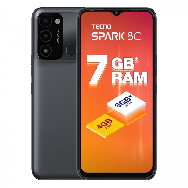Tecno Spark 8C (4GB RAM, 64GB Storage, Magnet Black)