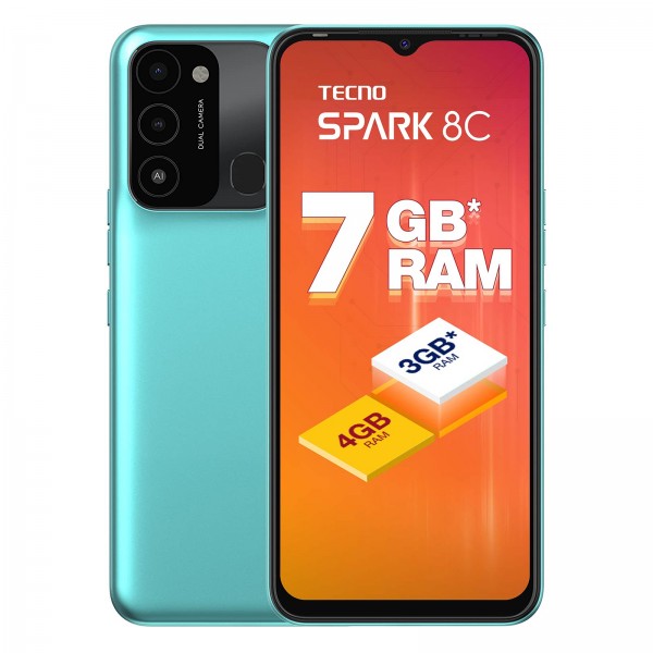 Tecno Spark 8C (4GB RAM, 64GB Storage, Turquoise Cyan)