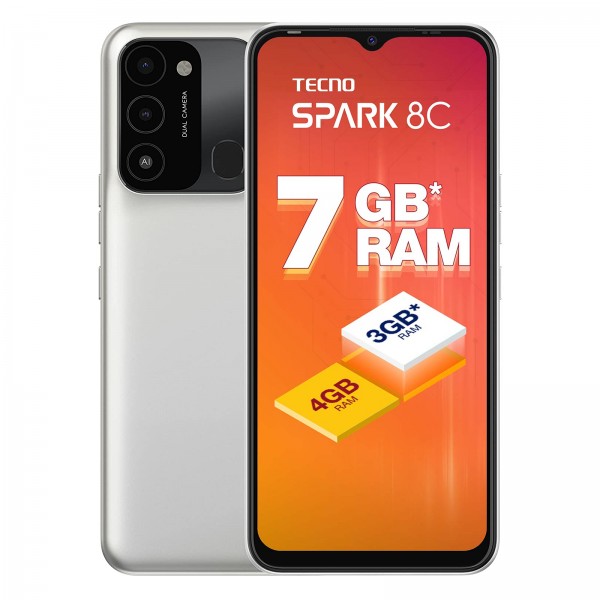 Tecno Spark 8C (4GB RAM, 64GB Storage, Diamond Grey)